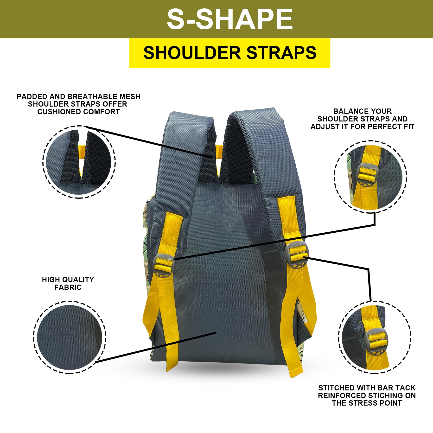 Printed Lightweight Waterproof Casual/Picnic/Tuition/School Bag/Backpack for Kids, Girls, Boys, Play School with Adjustable Straps & Multi Compartments-3