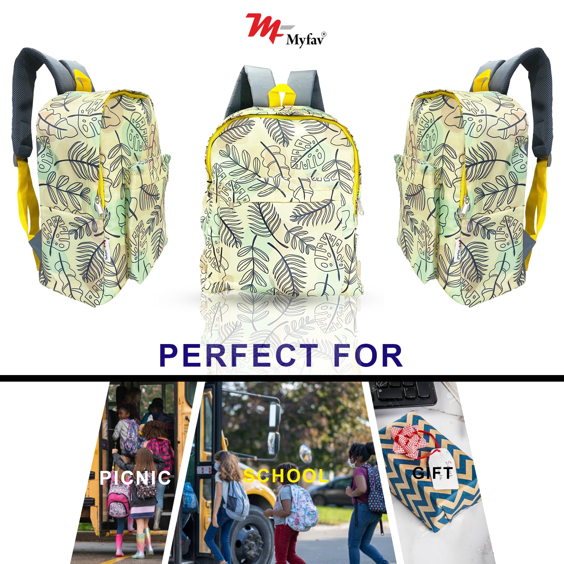 Printed Lightweight Waterproof Casual/Picnic/Tuition/School Bag/Backpack for Kids, Girls, Boys, Play School with Adjustable Straps & Multi Compartments-3