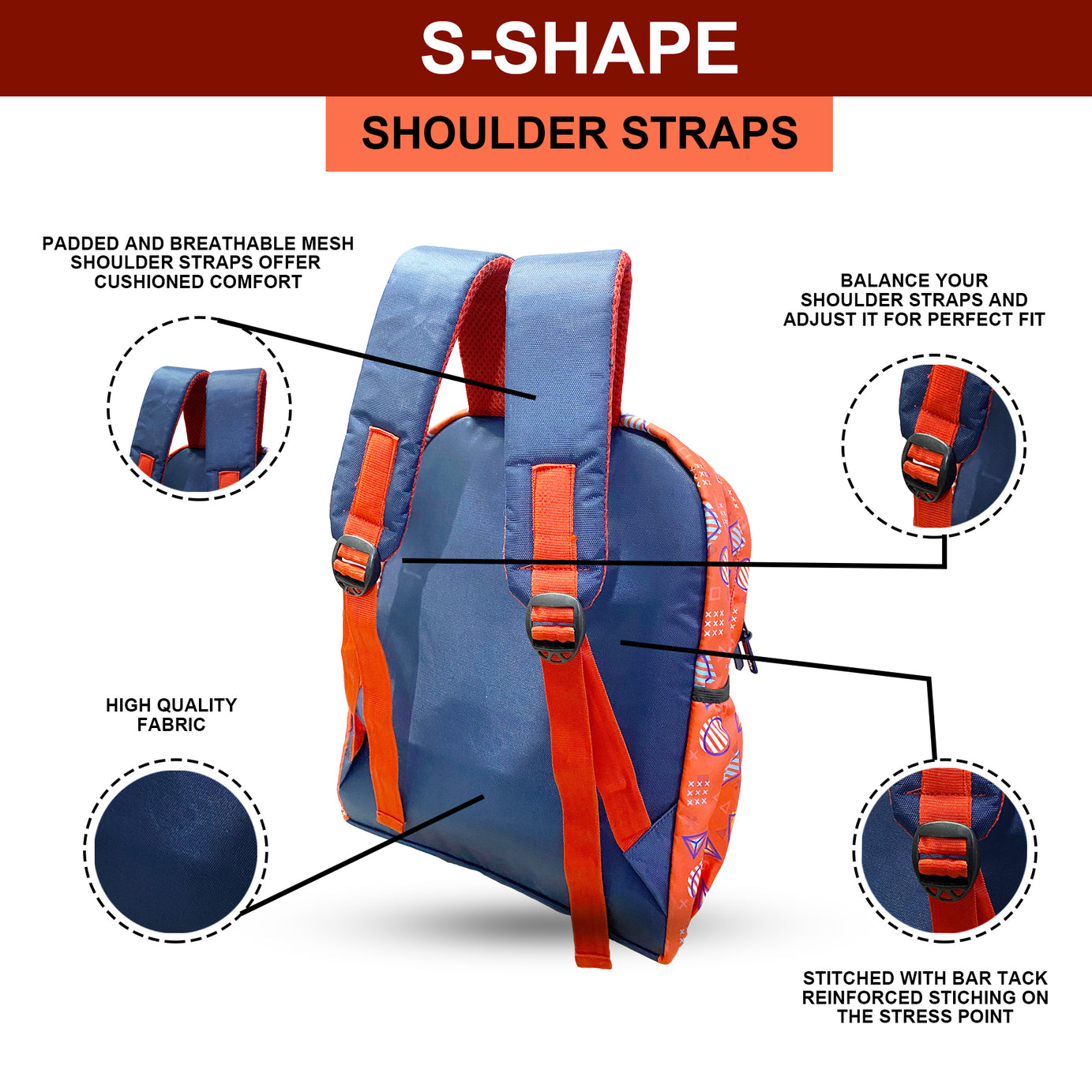 Printed Lightweight Waterproof Casual/Picnic/Tuition/School Bag/Backpack for Kids, Girls, Boys, Play School with Adjustable Straps & Multi Compartments-4