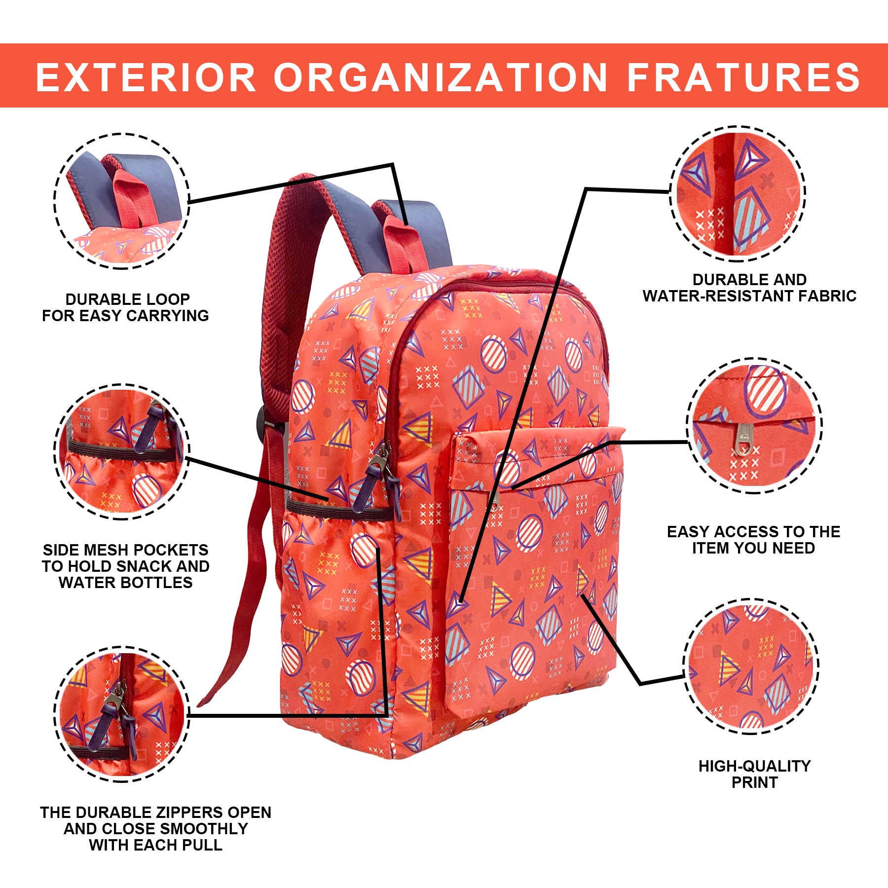 Printed Lightweight Waterproof Casual/Picnic/Tuition/School Bag/Backpack for Kids, Girls, Boys, Play School with Adjustable Straps & Multi Compartments-4