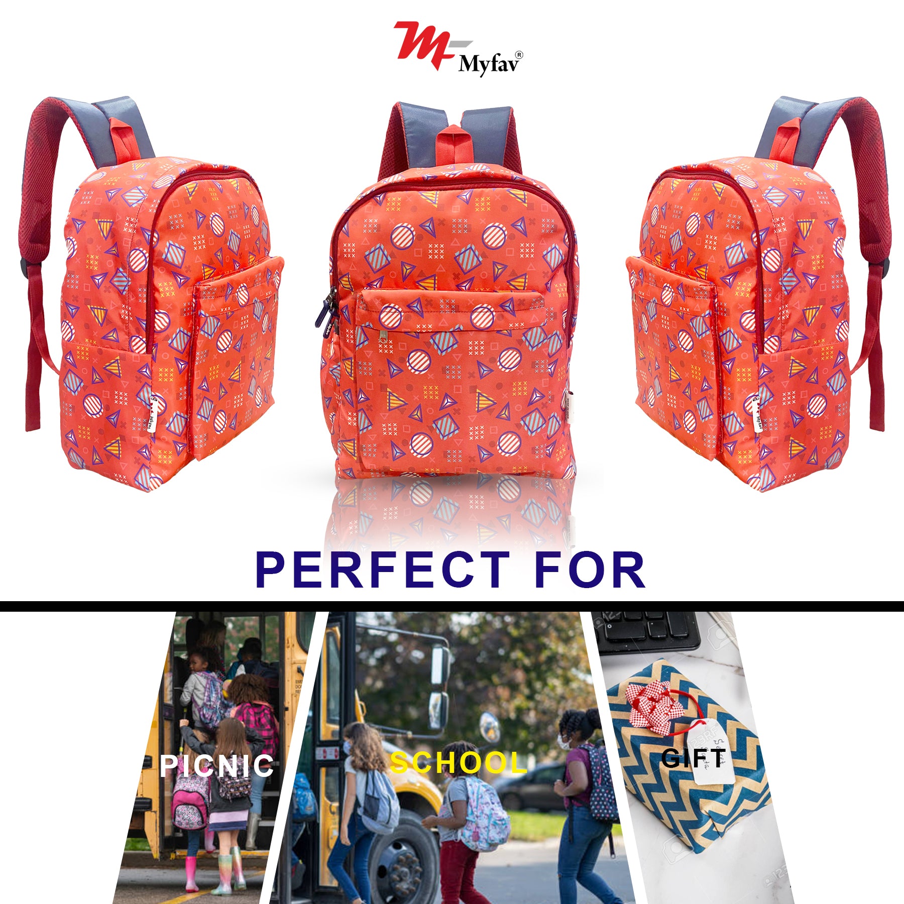 Printed Lightweight Waterproof Casual/Picnic/Tuition/School Bag/Backpack for Kids, Girls, Boys, Play School with Adjustable Straps & Multi Compartments-4