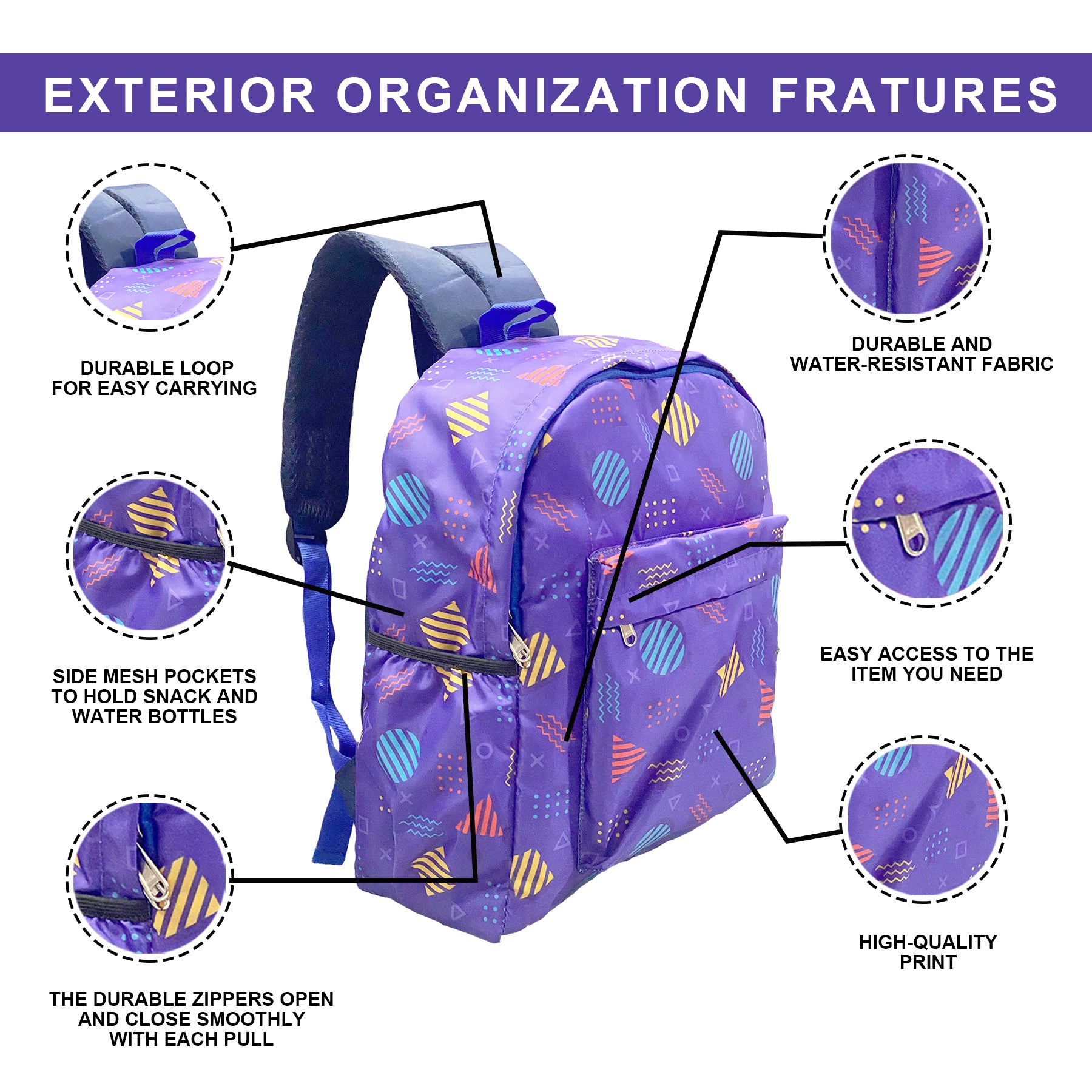 Printed Lightweight Waterproof Casual/Picnic/Tuition/School Bag/Backpack for Kids, Girls, Boys, Play School with Adjustable Straps & Multi Compartments-5