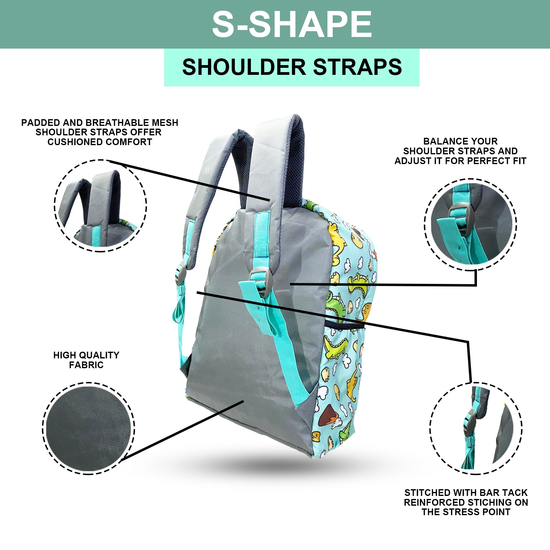 Printed Lightweight Waterproof Casual/Picnic/Tuition/School Bag/Backpack for Kids, Girls, Boys, Play School with Adjustable Straps & Multi Compartments-6