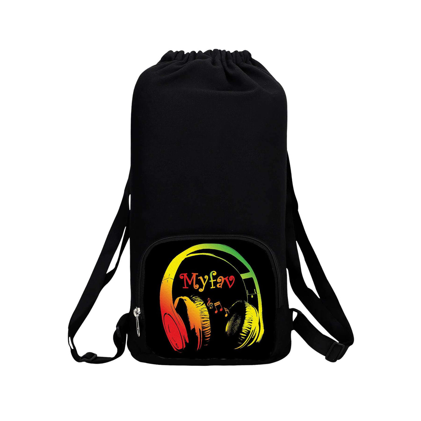 My Fav Music Print Cotton Canvas Tution Backpack / Exam Bag For Boys / Girls