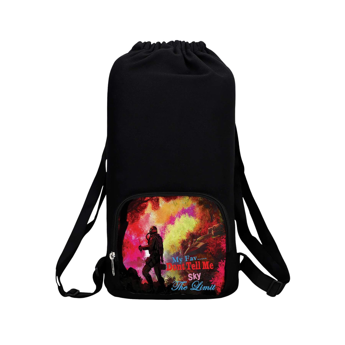 My Fav Multicolor Printed Cotton Canvas Tution Backpack / Exam Bag For Boys / Girls