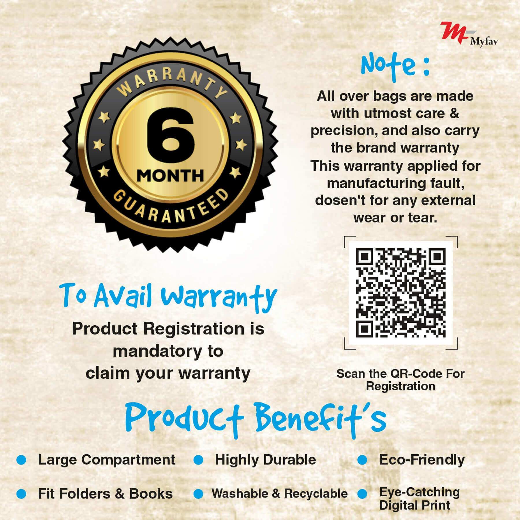 My Fav Black Printed Cotton Canvas Tution Backpack / Exam Bag For Boys / Girls