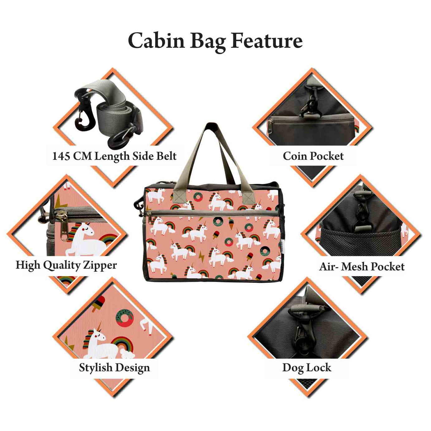 My Fav Digital Print Cabin Size Duffle Travel bag for Men Women