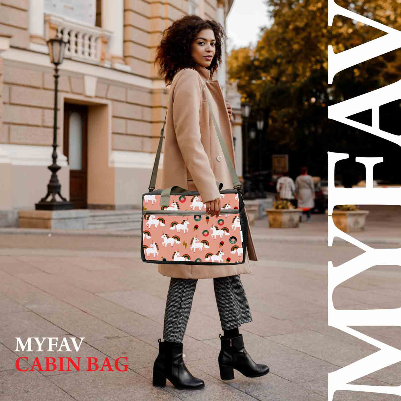 My Fav Digital Print Cabin Size Duffle Travel bag for Men Women