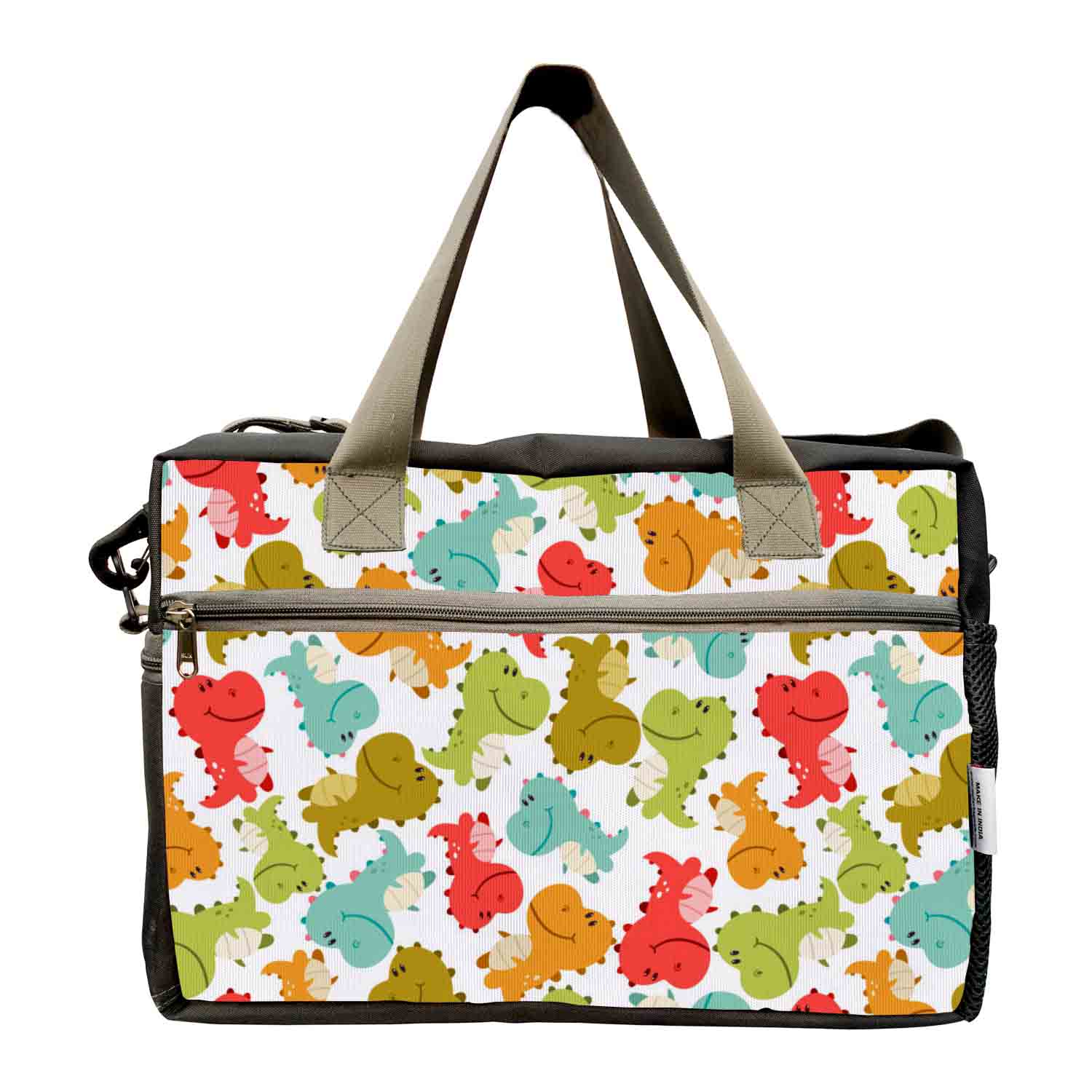 My Fav White Printed Cabin Size Duffle Travel bag for Men Women