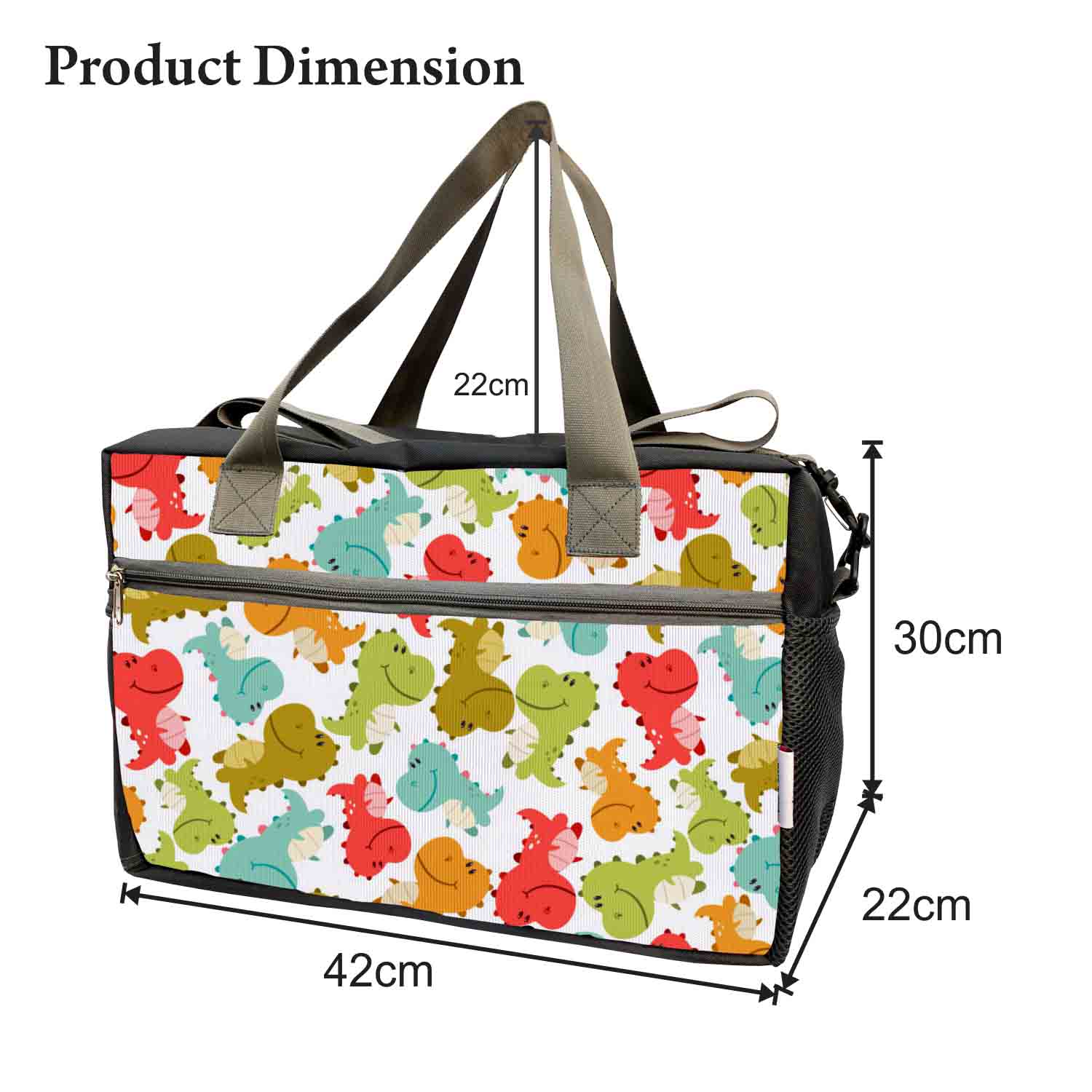 My Fav White Printed Cabin Size Duffle Travel bag for Men Women