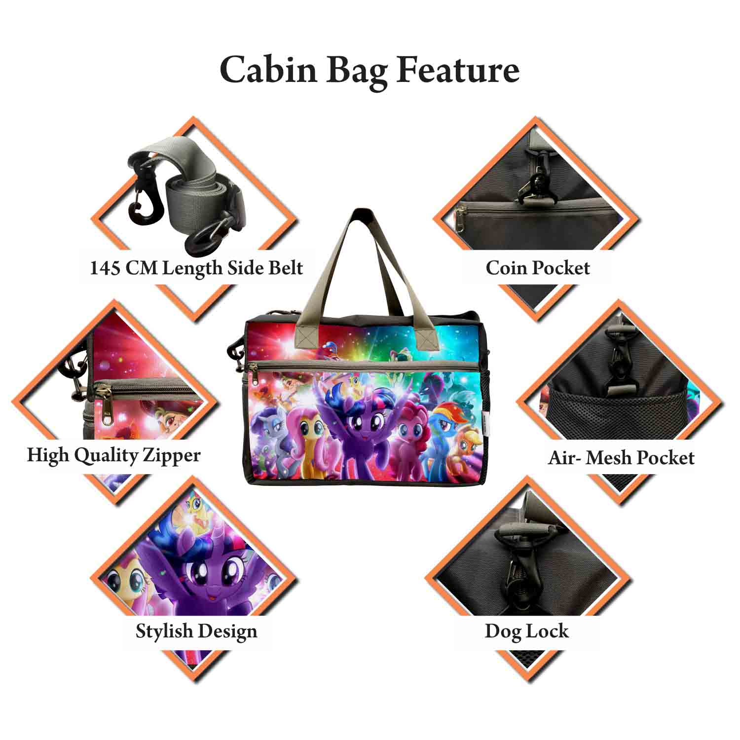 My Fav Cartoon Print Cabin Size Duffle Travel bag for Men Women