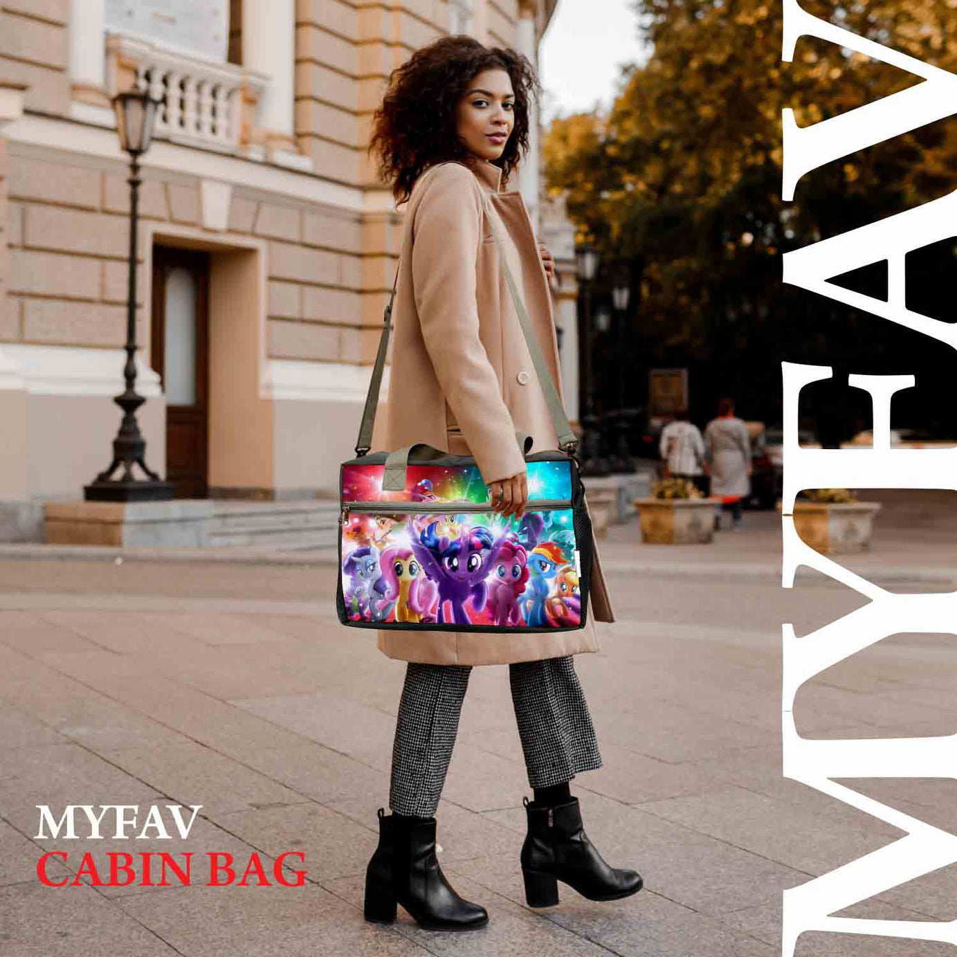 My Fav Cartoon Print Cabin Size Duffle Travel bag for Men Women