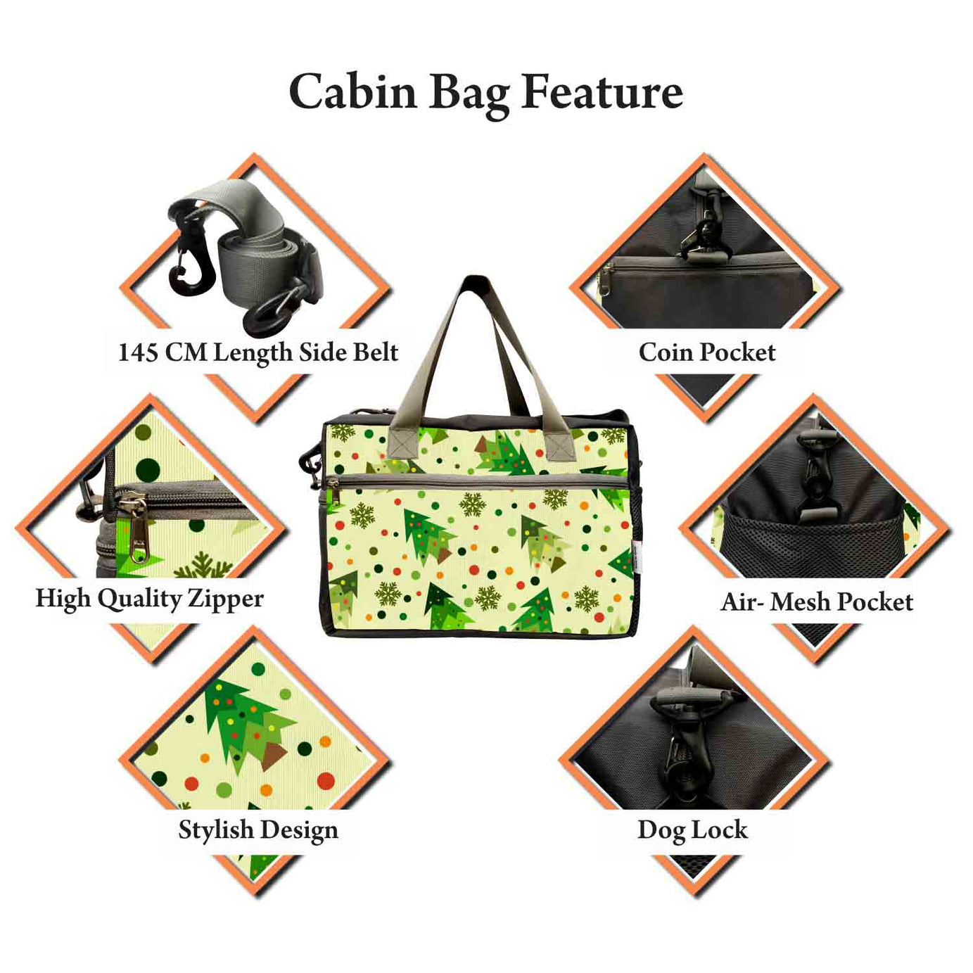 My Fav Xmas Tree Print Cabin Size Duffle Travel bag for Men Women