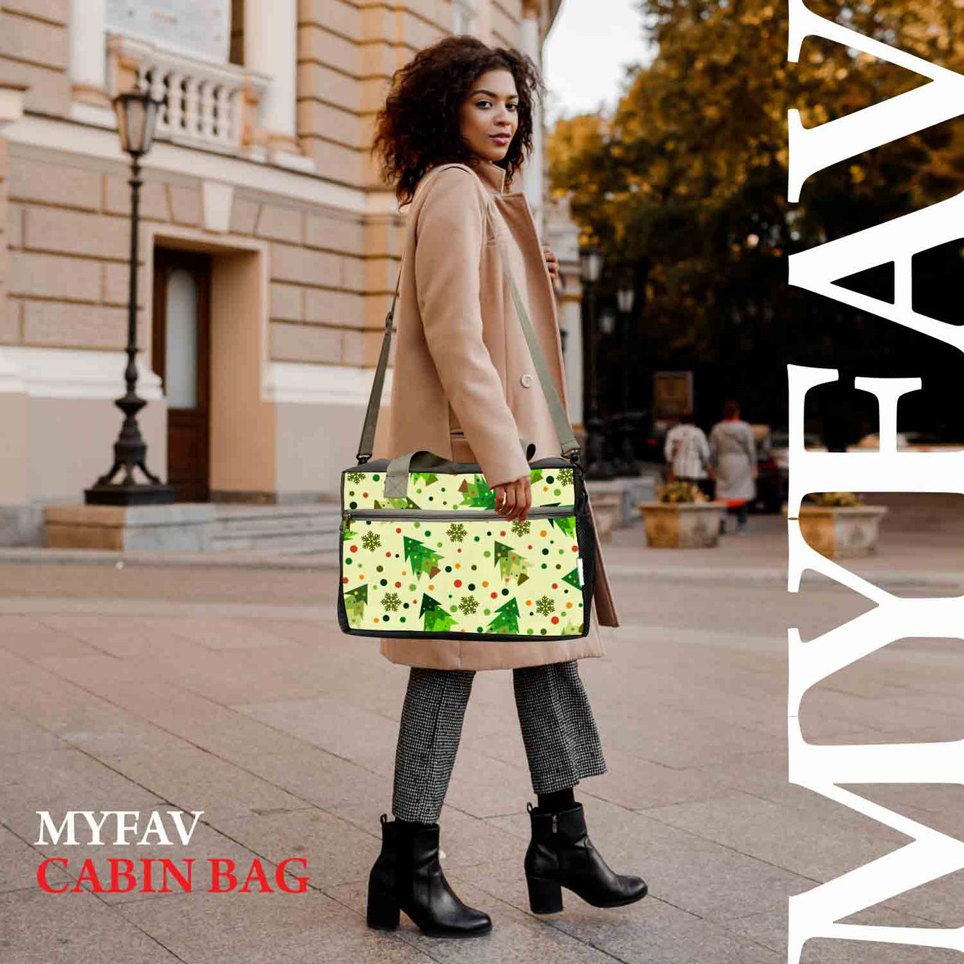 My Fav Xmas Tree Print Cabin Size Duffle Travel bag for Men Women