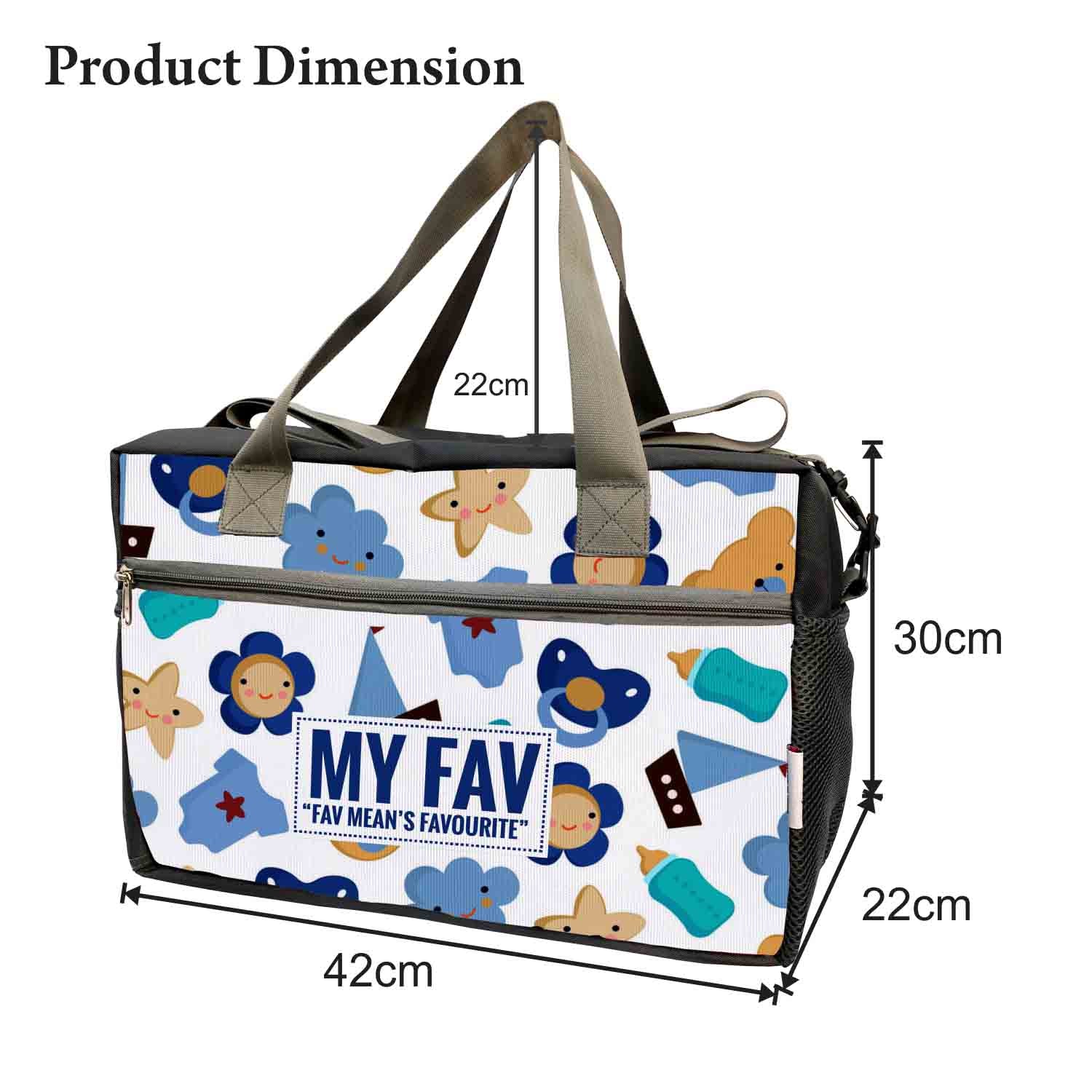 My Fav Blue White Printed Cabin Size Duffle Travel bag for Men Women