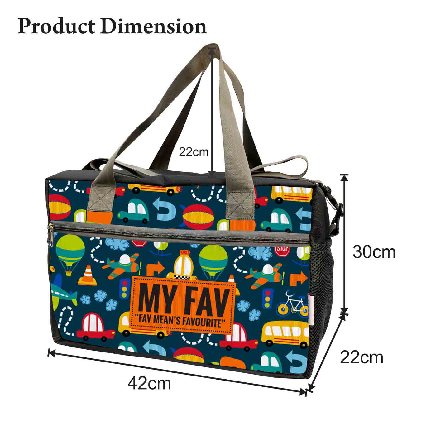 My Fav Travel Printed Cabin Size Duffle bag for Men Women