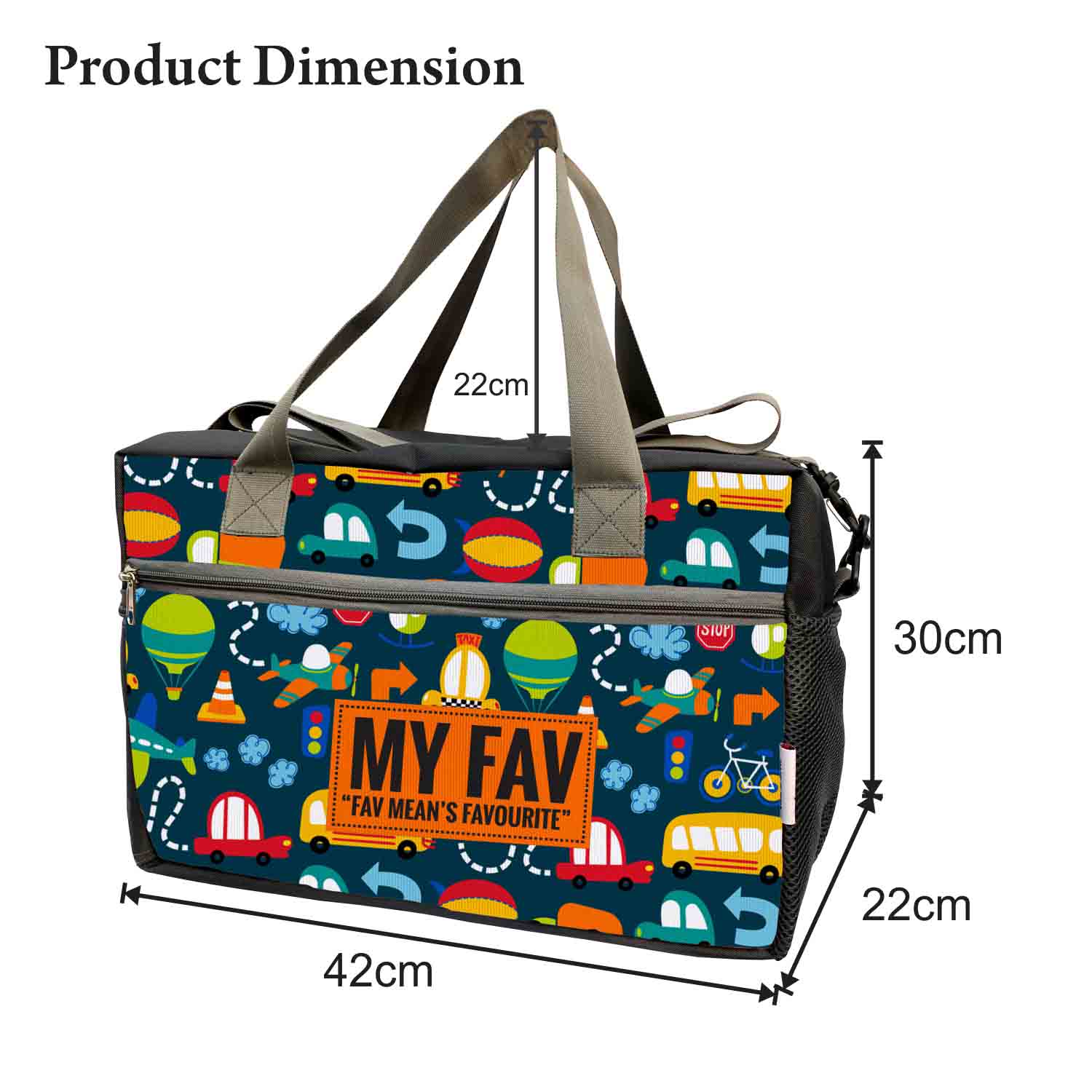 My Fav Travel Printed Cabin Size Duffle bag for Men Women