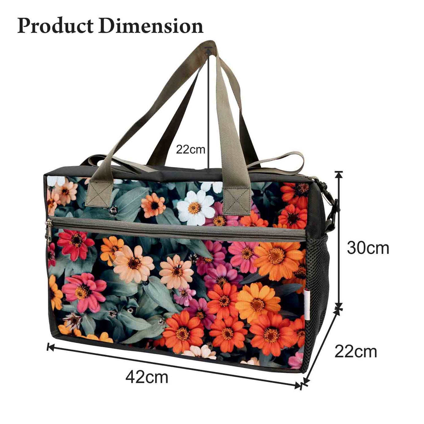 My Fav Floral Print Cabin Size Duffle Travel bag for Men Women