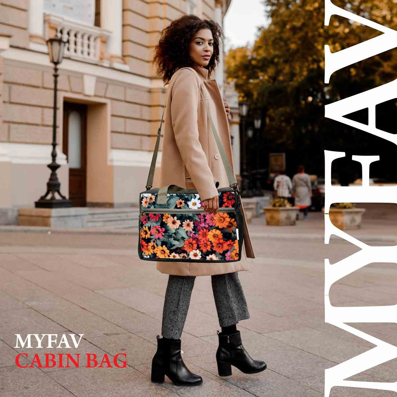 My Fav Floral Print Cabin Size Duffle Travel bag for Men Women