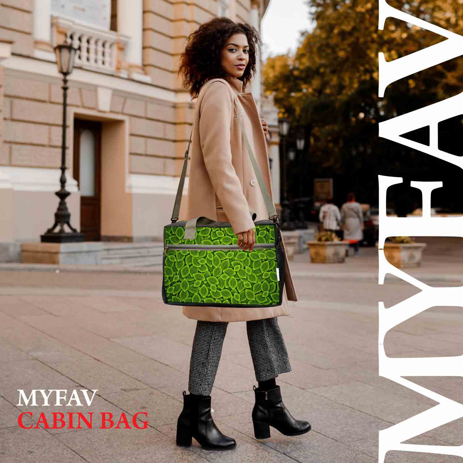 My Fav Leavs Print Cabin Size Duffle Travel bag for Men Women