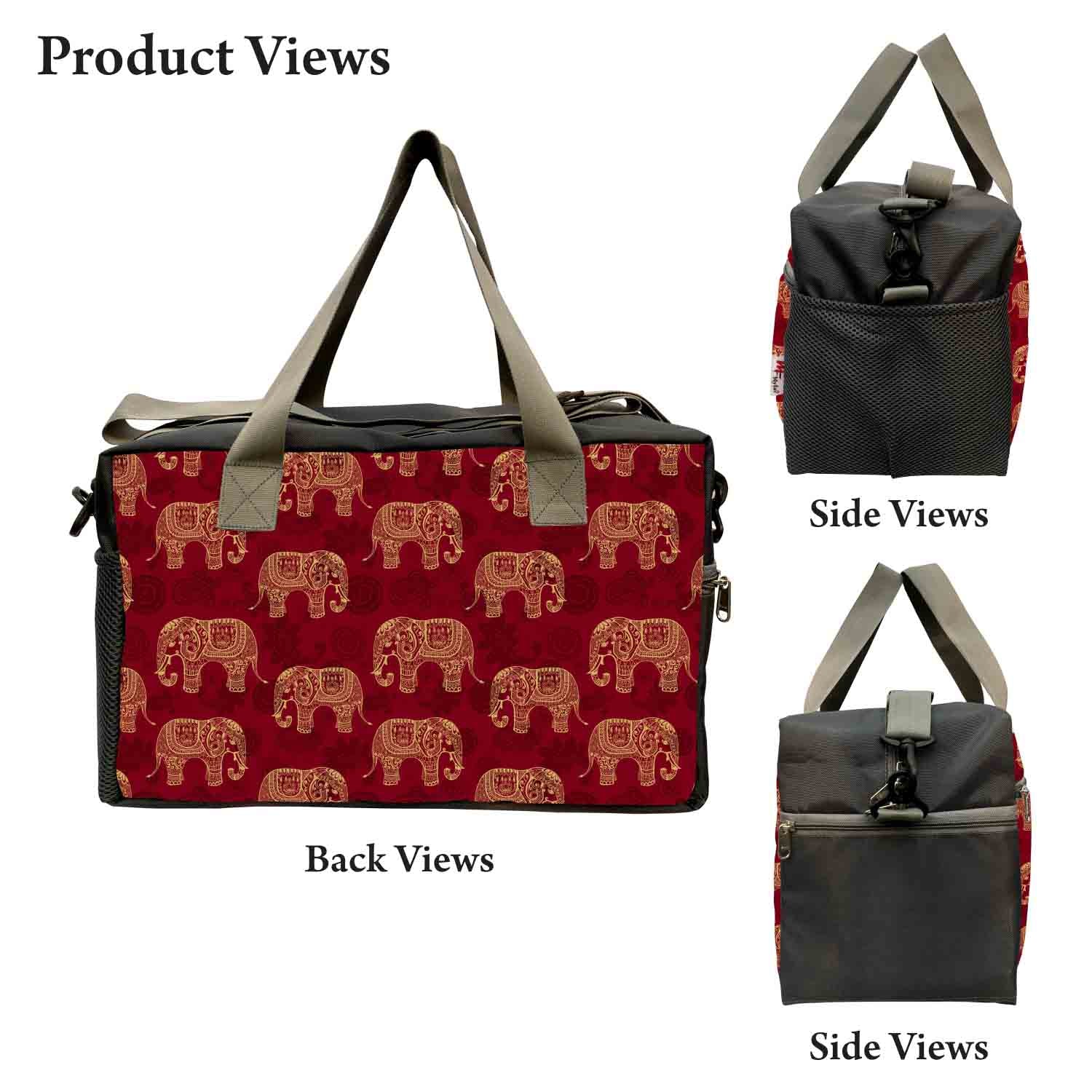 My Fav Traditional Elephant print Cabin Size Duffle Travel bag for Men Women
