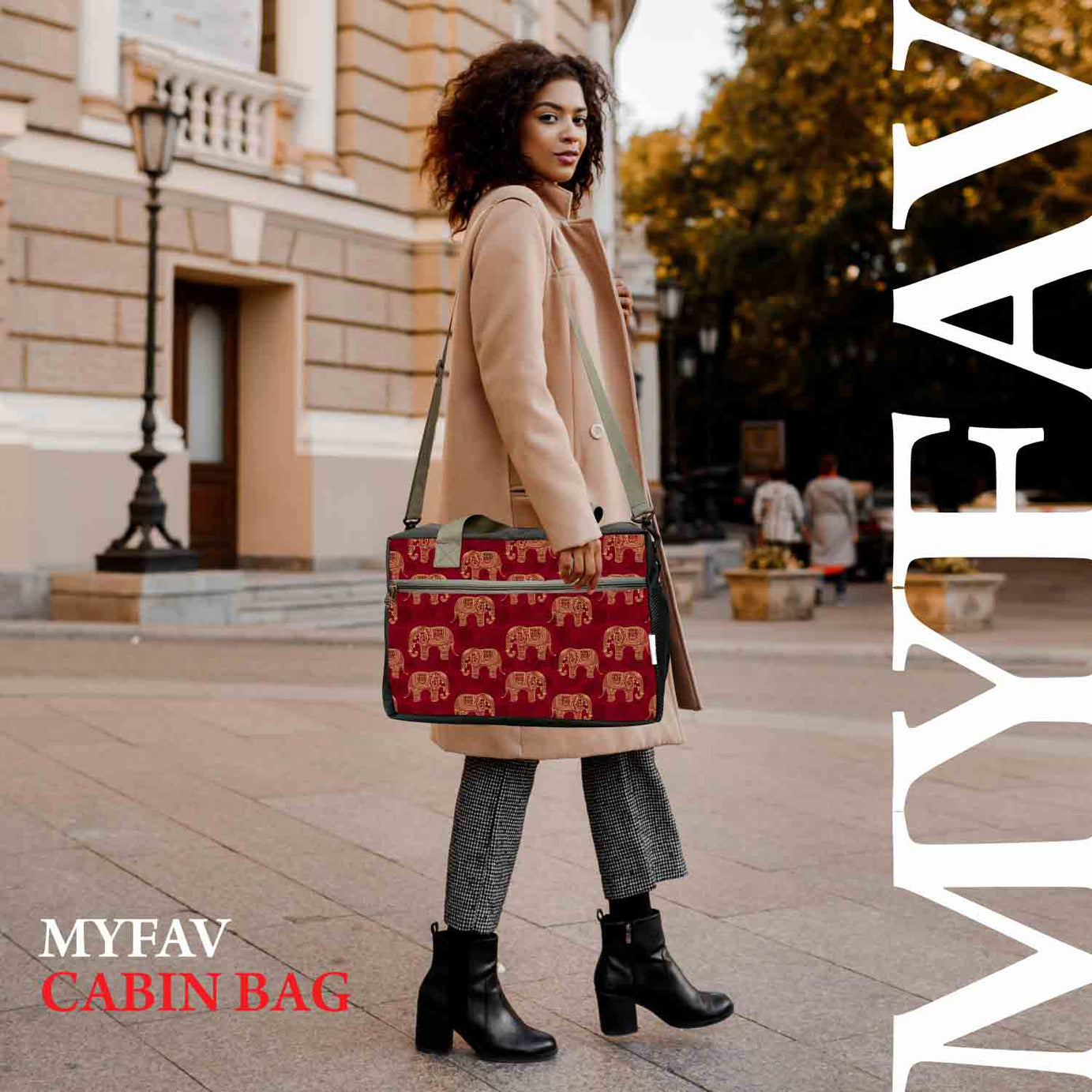 My Fav Traditional Elephant print Cabin Size Duffle Travel bag for Men Women