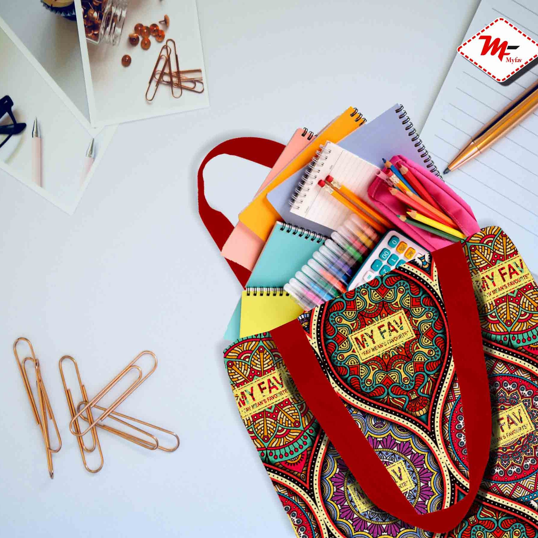 Premium Cotton Canvas Tote Bag - Rangoli Print