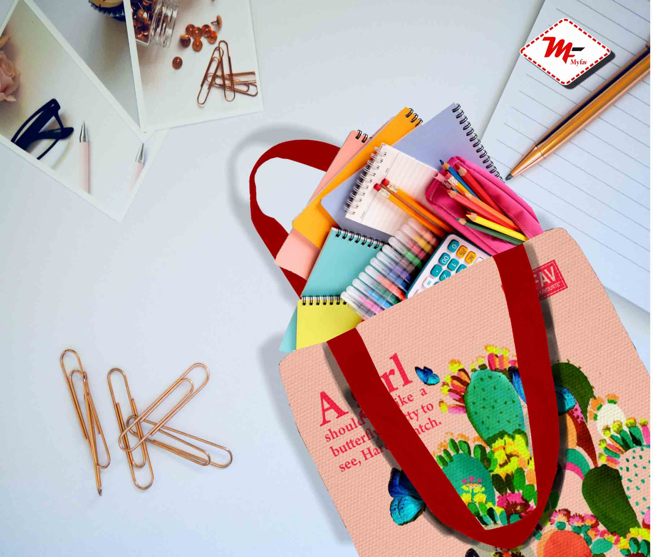 Premium Cotton Canvas Tote Bag - Butterfly Print