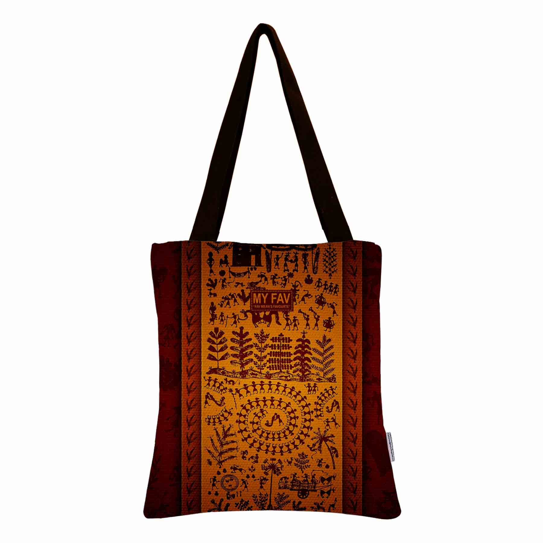 Premium Cotton Canvas Tote Bag - Traditional Printed
