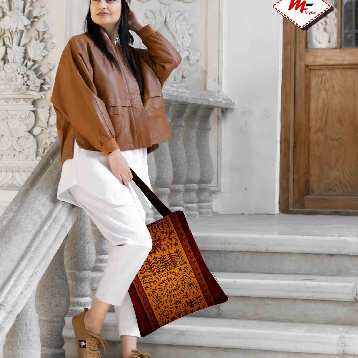 Premium Cotton Canvas Tote Bag - Traditional Printed