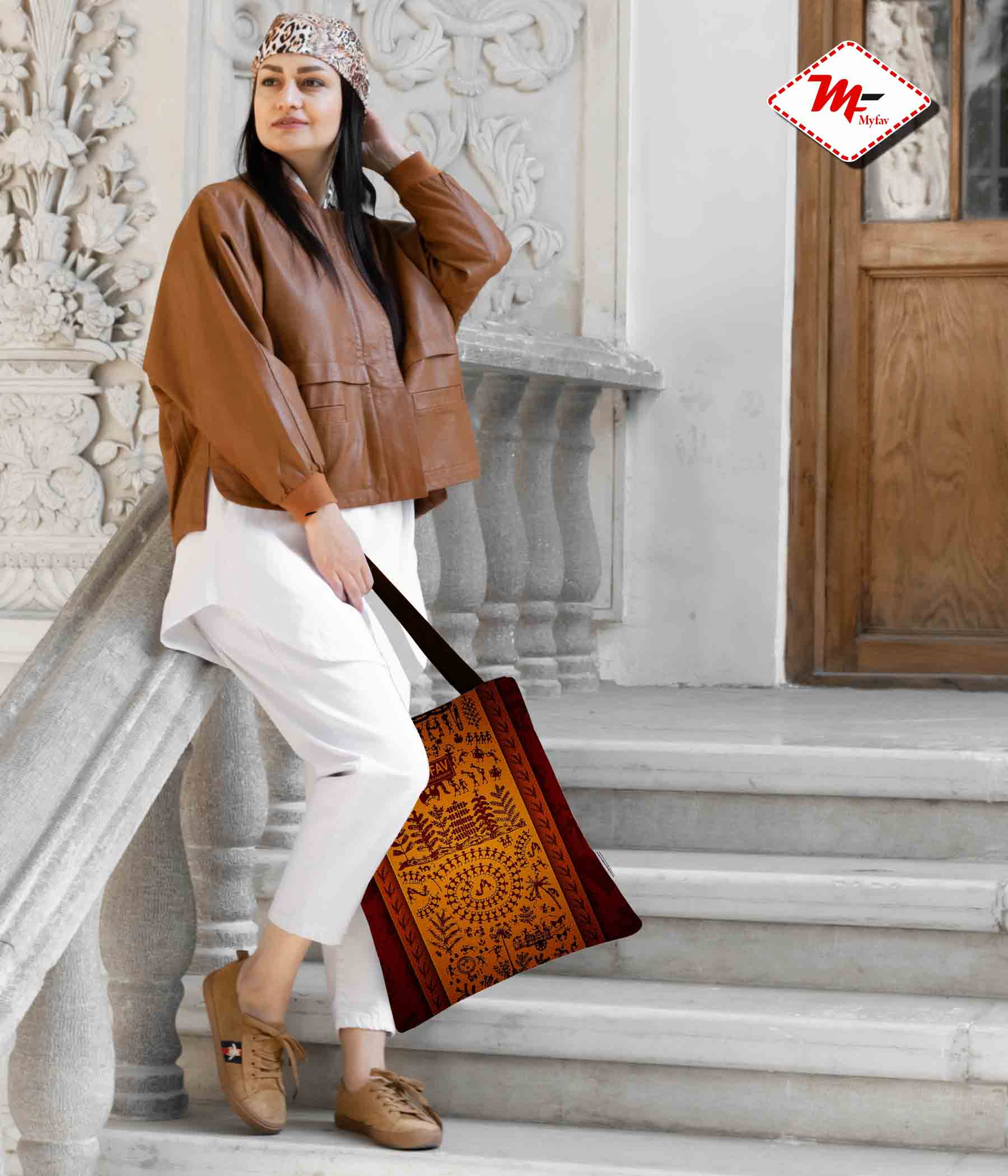 Premium Cotton Canvas Tote Bag - Traditional Printed