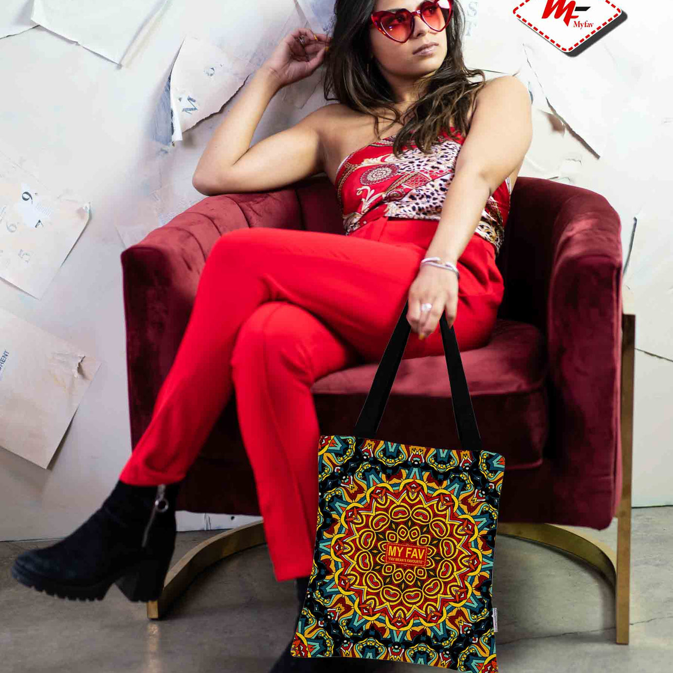 Premium Cotton Canvas Tote Bag - Blue Printed