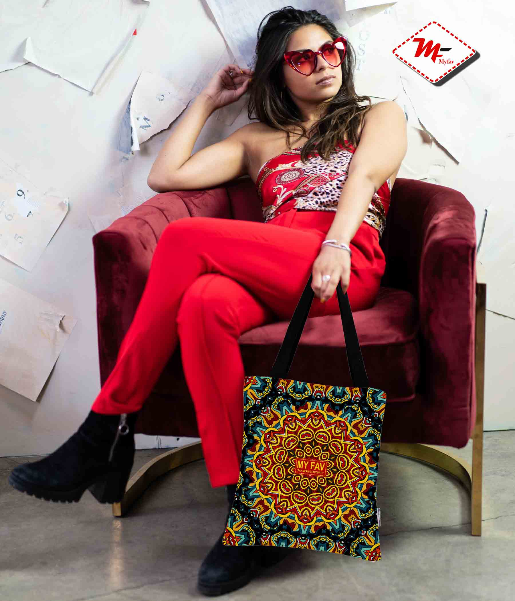 Premium Cotton Canvas Tote Bag - Blue Printed