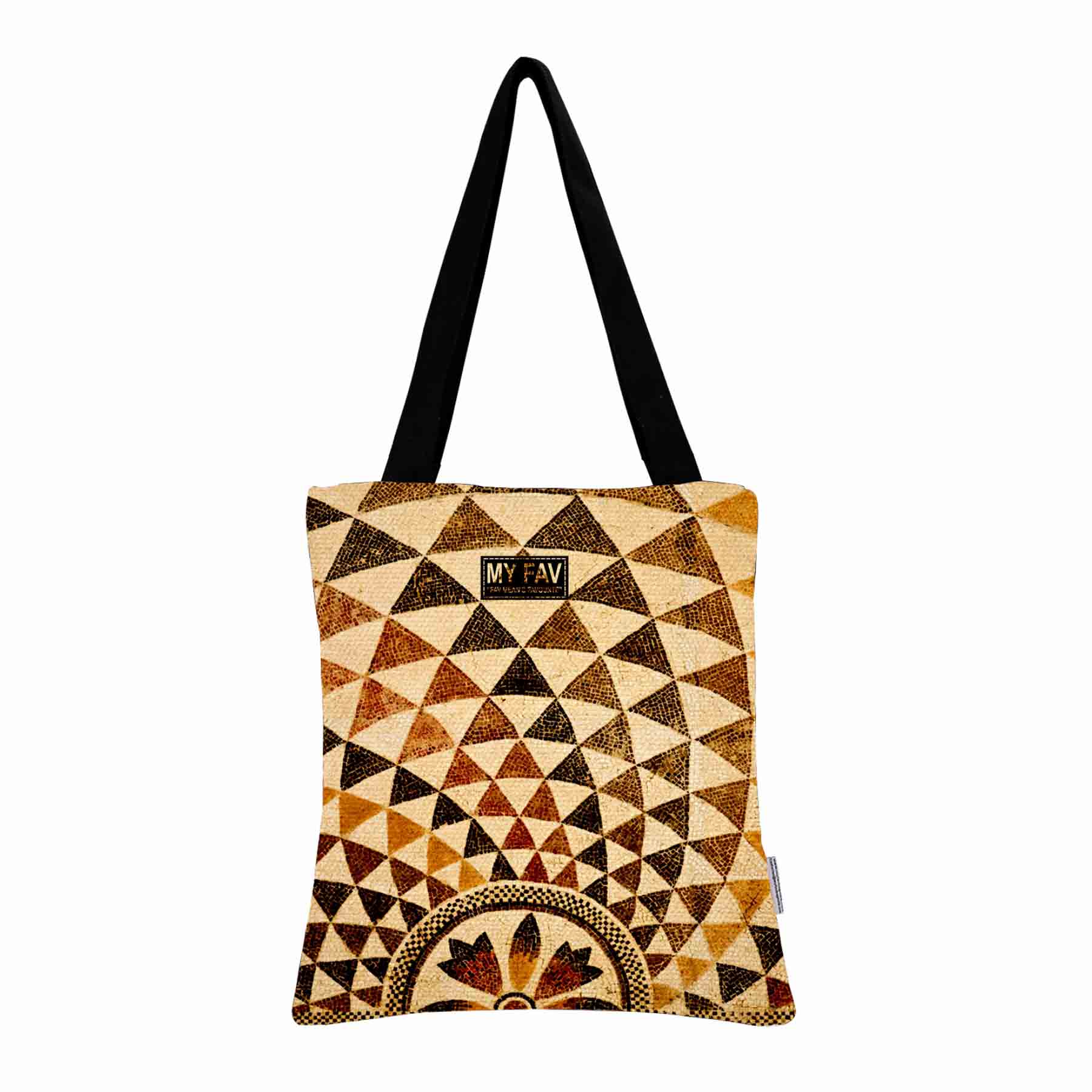 My Fav Multi Printed Cotton Canvas Tote Bag