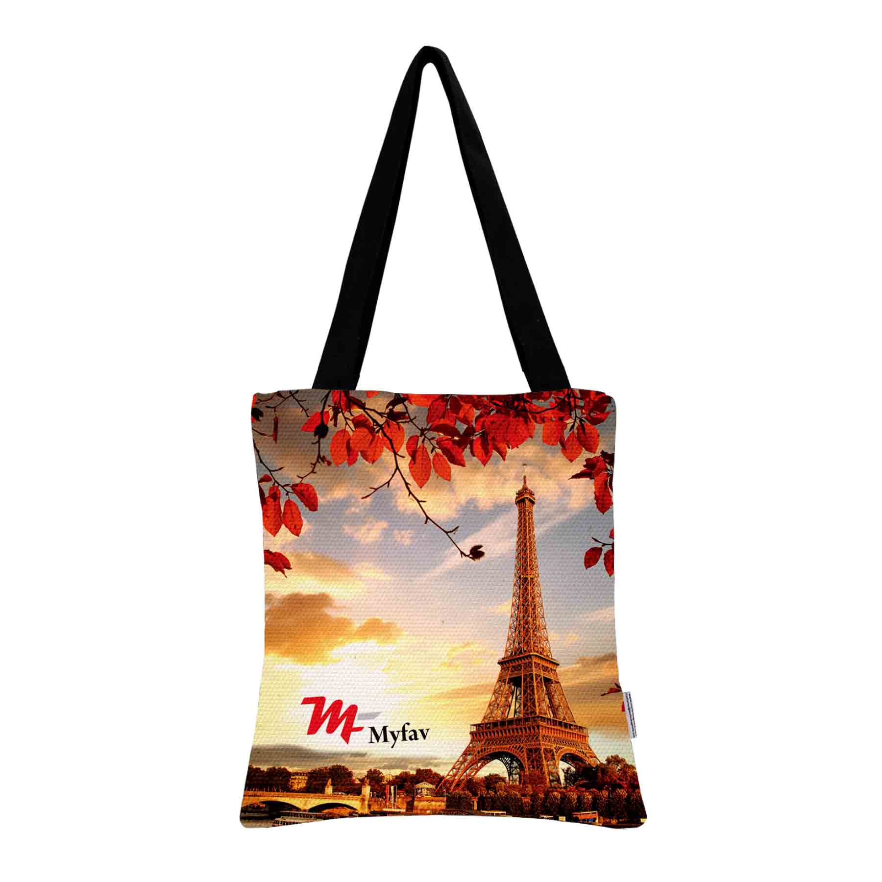 Premium Cotton Canvas Tote Bag - Eifel Tower
