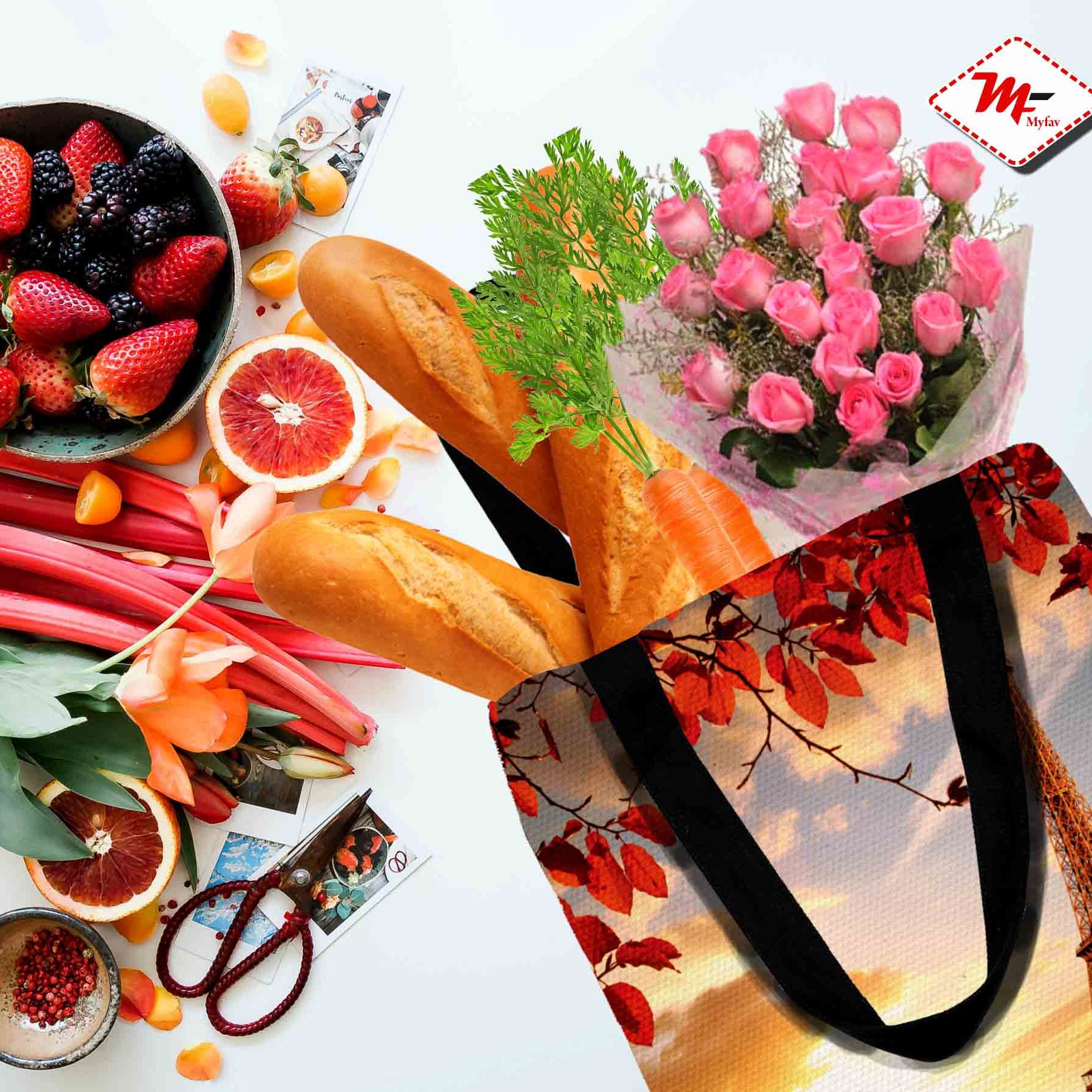 Premium Cotton Canvas Tote Bag - Eifel Tower