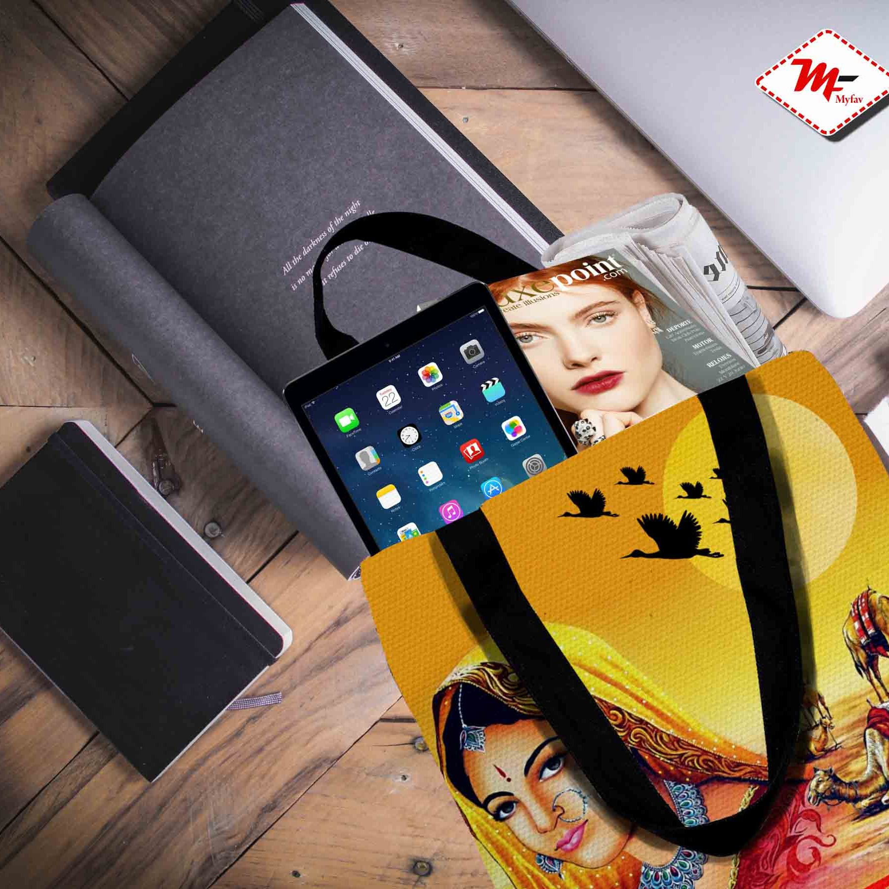 Premium Cotton Canvas Tote Bag - Traditional Printed