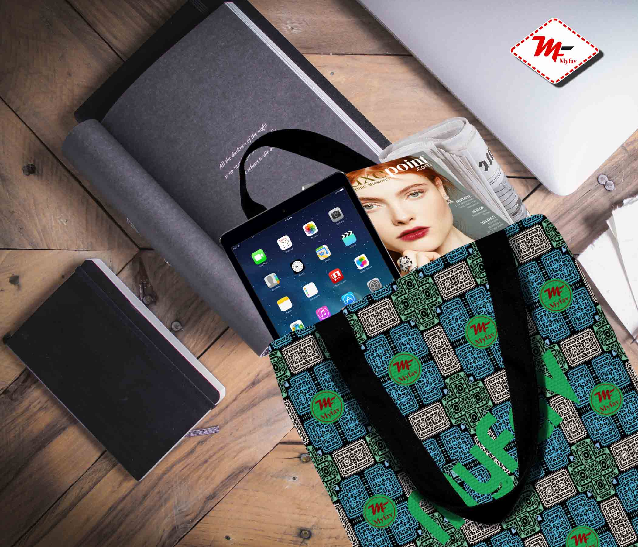 My Fav Digital Printed Cotton Canvas Tote Bag