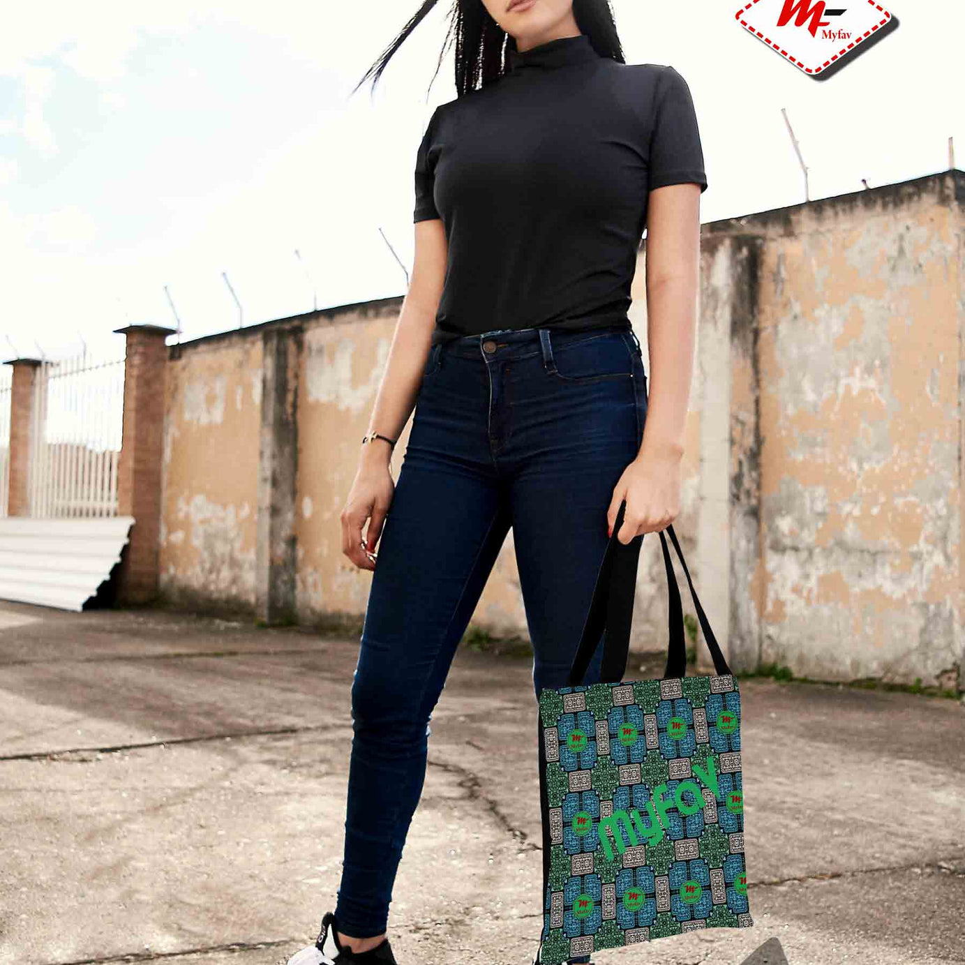 My Fav Digital Printed Cotton Canvas Tote Bag