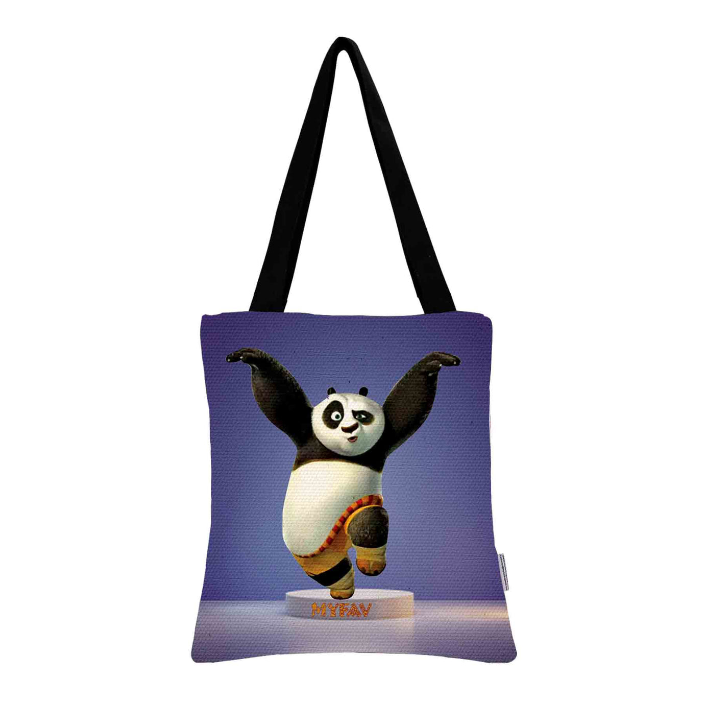 My Fav Panda Print Cotton Canvas Tote Bag