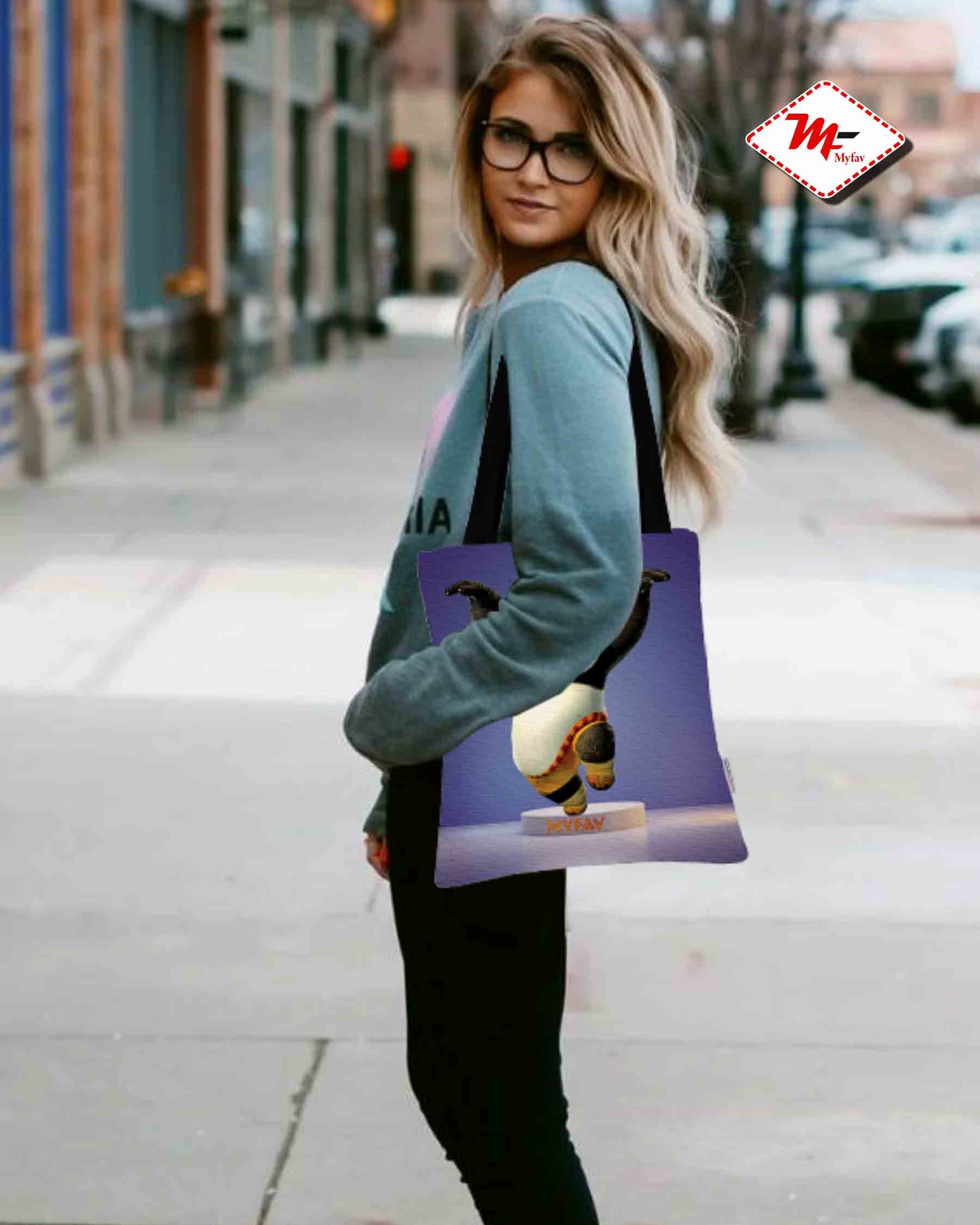 Premium Cotton Canvas Tote Bag - Panda Print