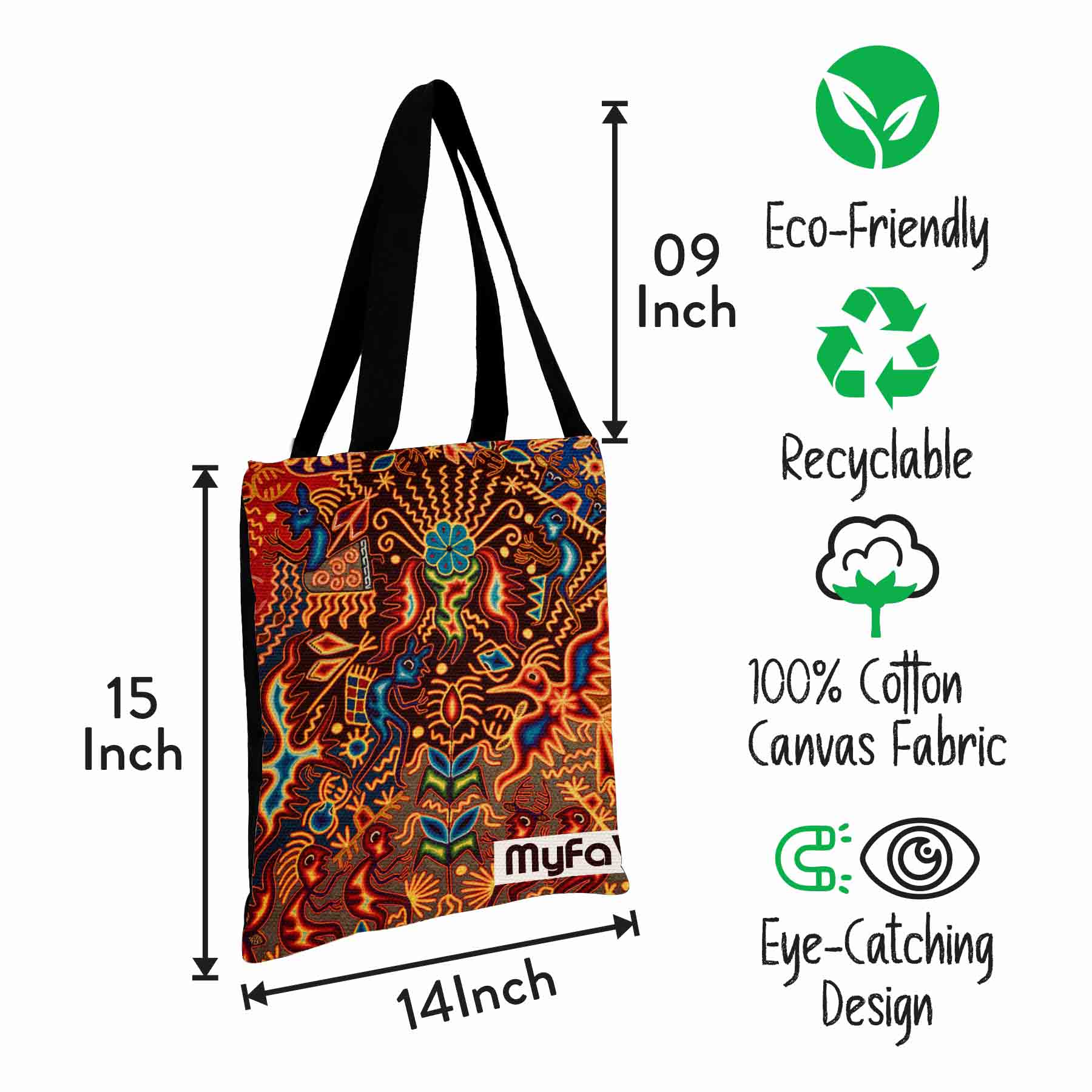 Premium Cotton Canvas Tote Bag - Artistic Print
