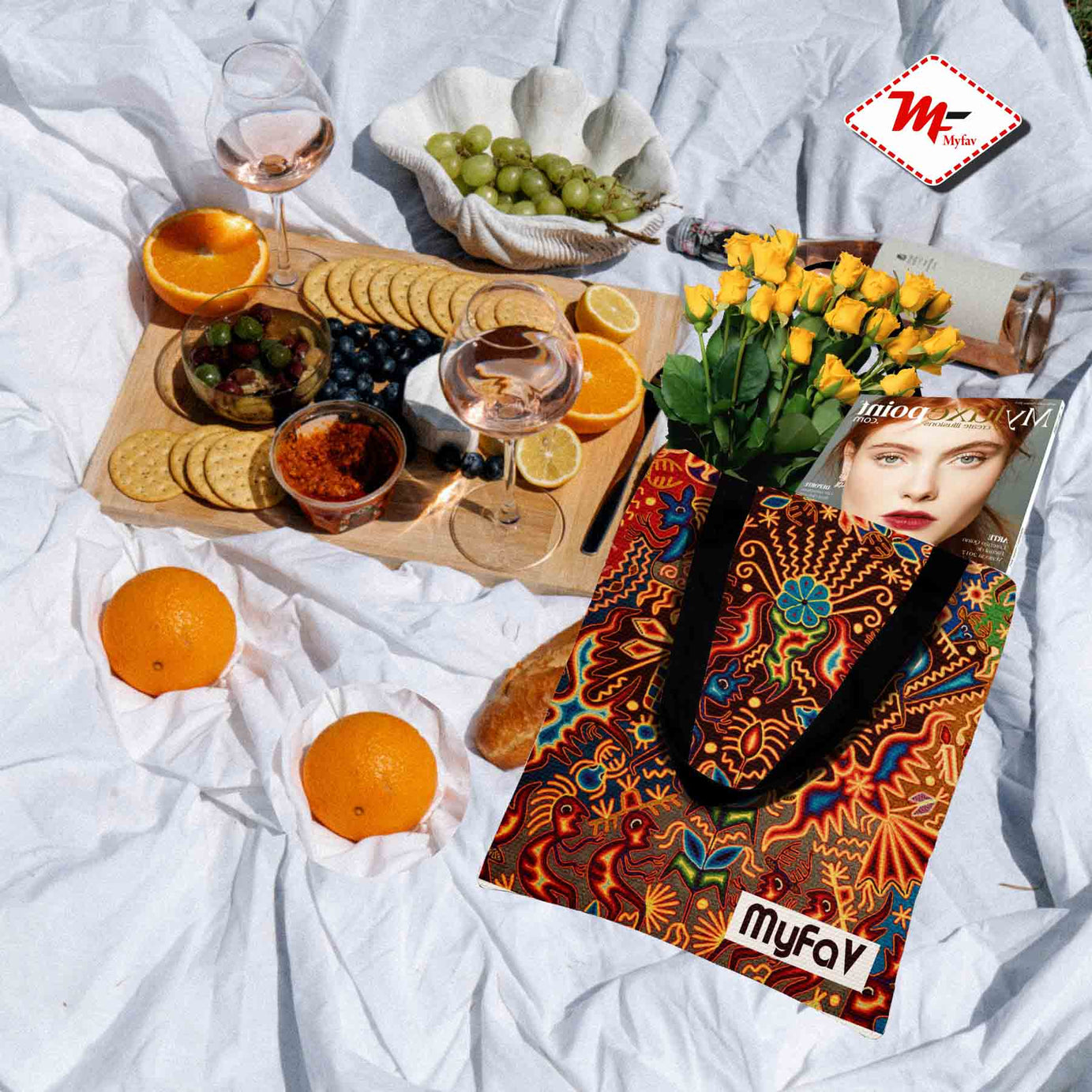 Premium Cotton Canvas Tote Bag - Artistic Print