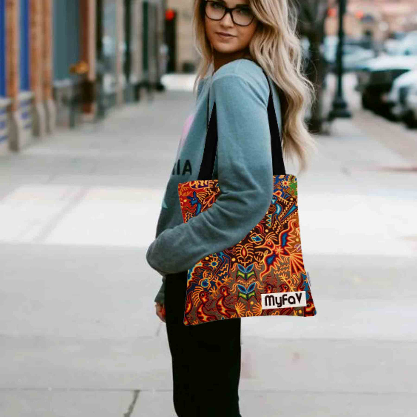 Premium Cotton Canvas Tote Bag - Artistic Print