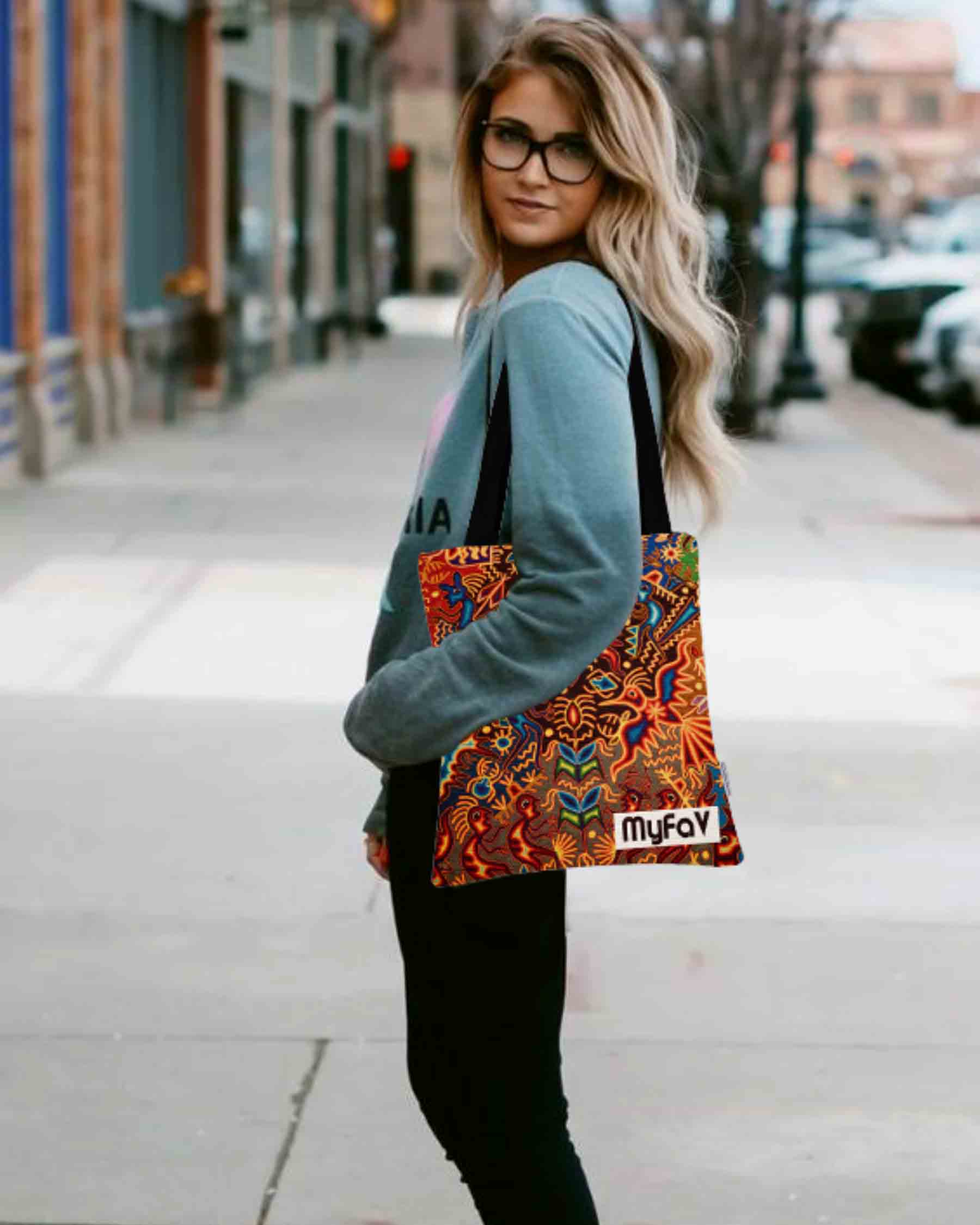 Premium Cotton Canvas Tote Bag - Artistic Print