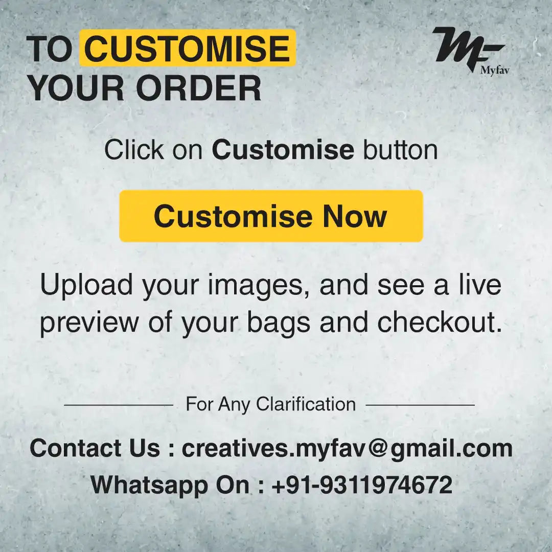 My Fav Personalized/ Customized Print Cotton Canvas Tuition Backpack / Exam Bag For Boys / Girls