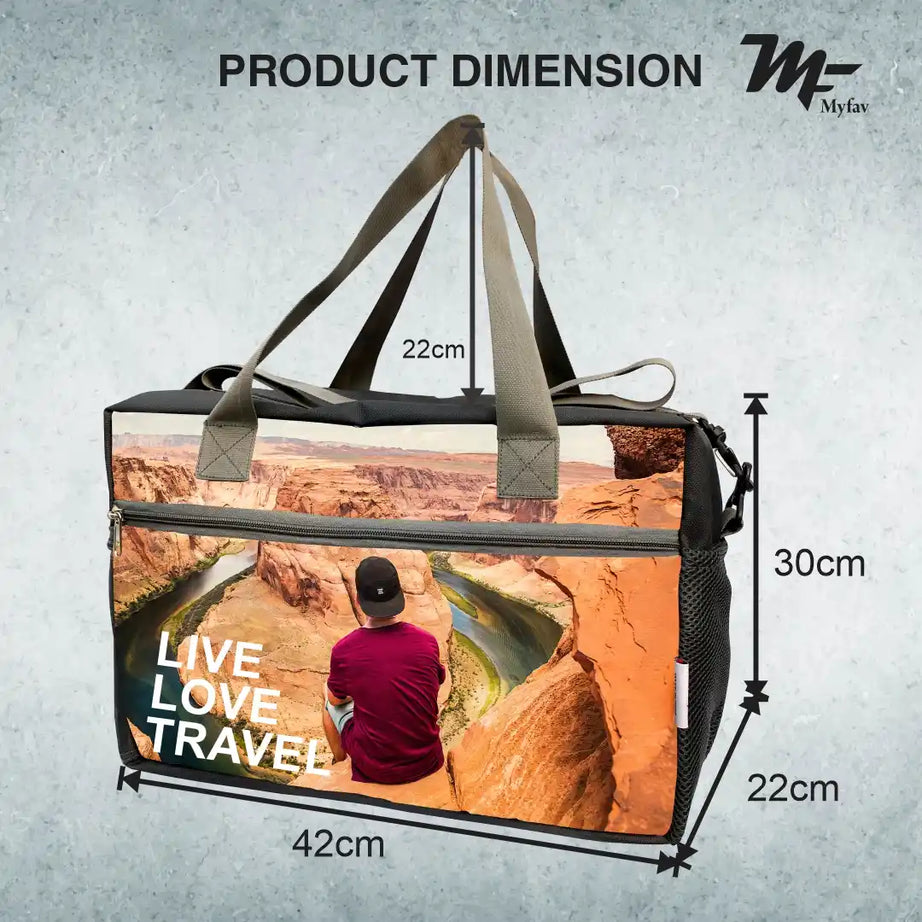 MY FAV Personalized/ Customized Print Cabin Size Duffle Travel bag for Men Women