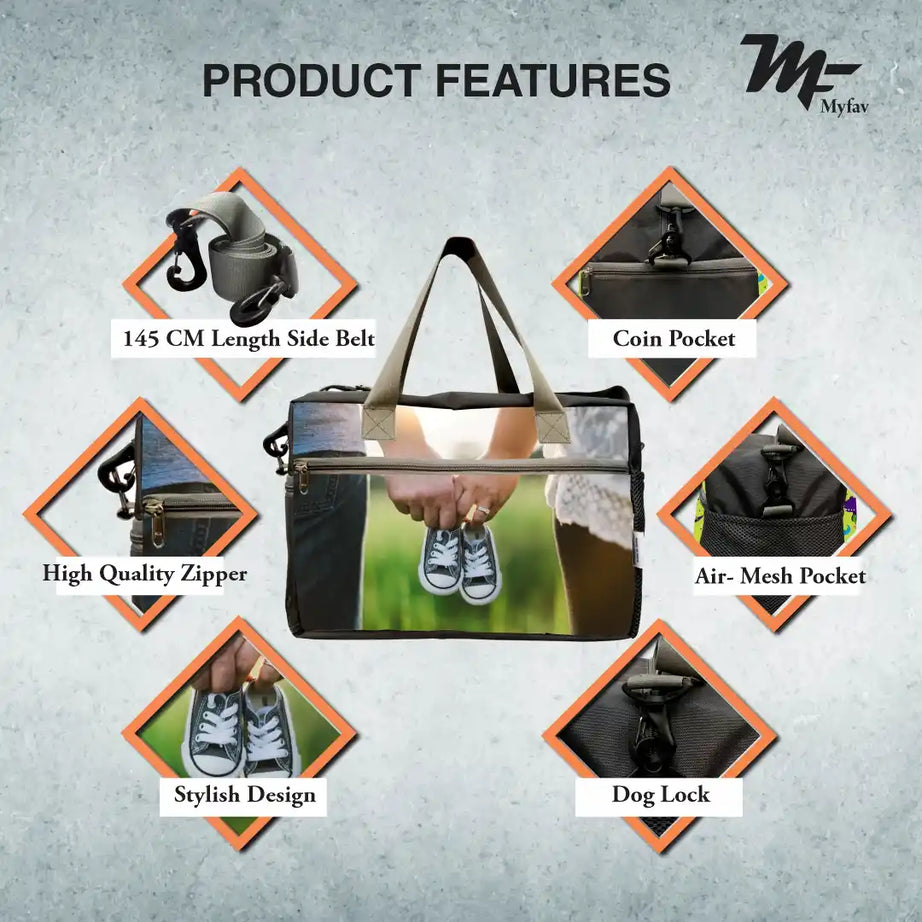 MY FAV Personalized/ Customized Print Cabin Size Duffle Travel bag for Men Women