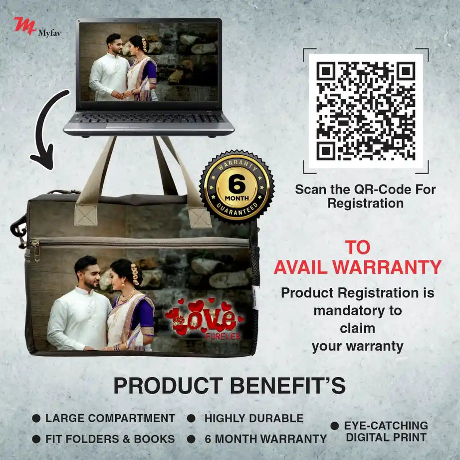 MY FAV Personalized/ Customized Print Cabin Size Duffle Travel bag for Men Women