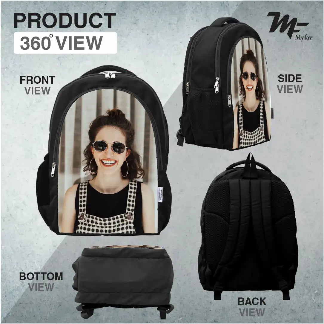 MY FAV Personalized/ Customized Print Laptop Backpack 30 L Laptop Backpack Black Colour
